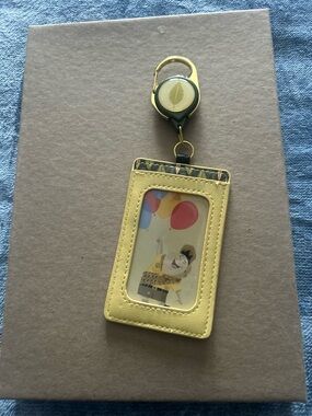 Yellow ID Card Holder with Retractable Clip
